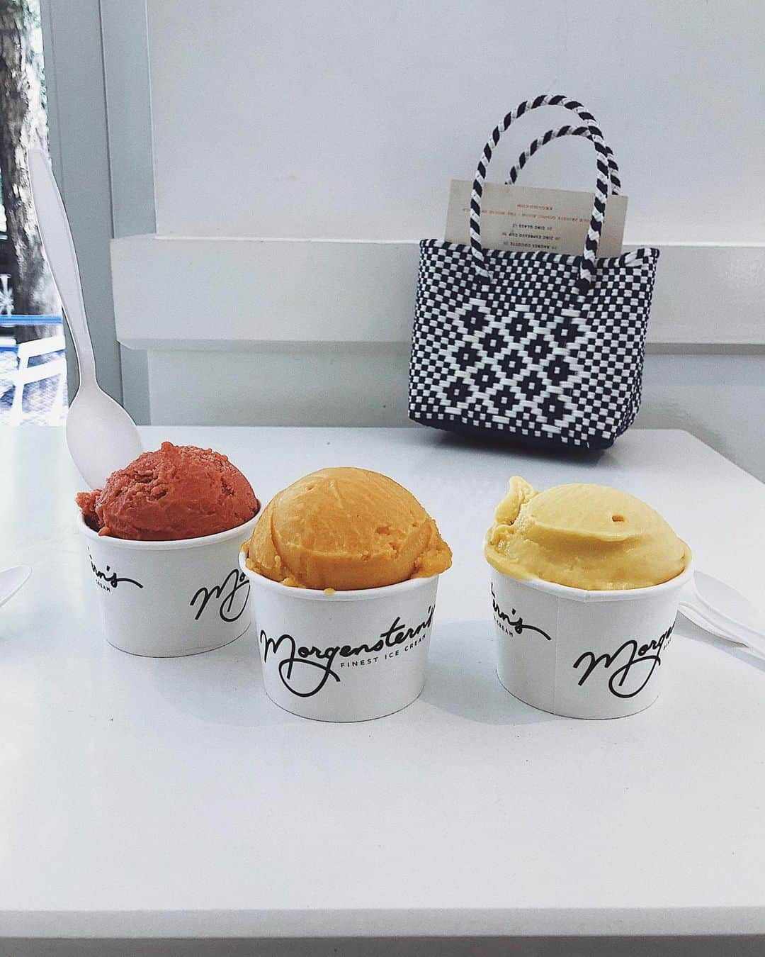 翁安芸さんのインスタグラム写真 - (翁安芸Instagram)「Icecream heaven❤️🧡💛 ストロベリーグアヴァ、アプリコット、マンゴー🥭🍓🍑 アイスクリームを眺める可愛いふたり😘 #sorbet #icecream #morgensternsnyc #newyork #soho #アイスクリーム #ニューヨーク #ソーホー」7月19日 7時08分 - akinyc