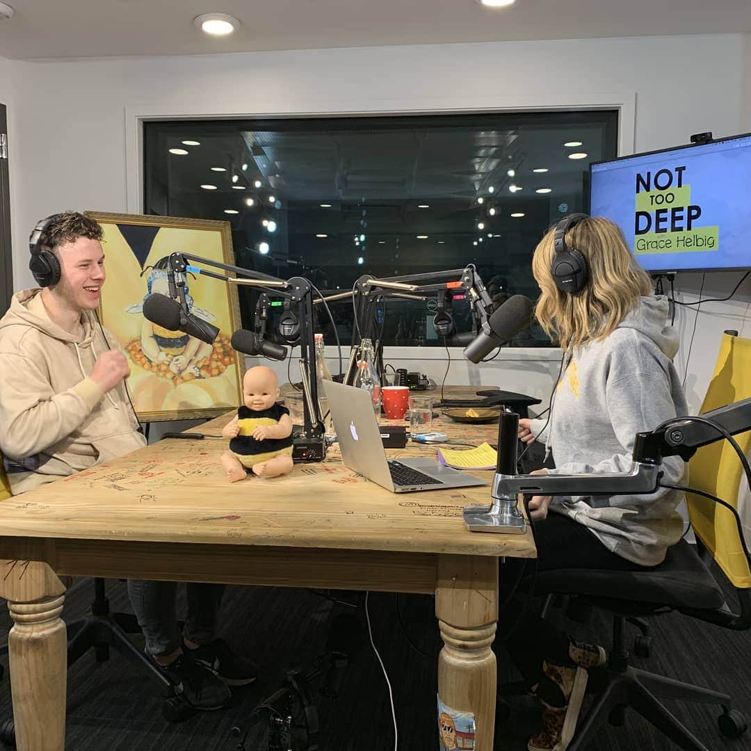 Nolan Gouldのインスタグラム：「I went on the #nottoodeep podcast with @gracehelbig to talk about the upcoming final season. Oh, and getting rescued from the Grand Canyon by TV's Ty Burrell. Check it out at her link in bio!」