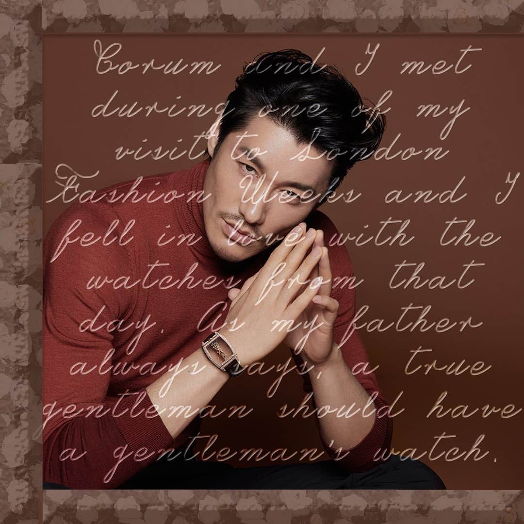 フー・ビンのインスタグラム：「My father always said that to be a gentleman, first thing is to have a proper watch. That’s why I choose what I wear very carefully. To me the design of a watch is very important, and knowing which watch for the occasion is even more crucial. Thanks to @corumwatches I will never worry about what to wear on my wrist.  #hubing #corumwatches #globalambassador #craftyourdreams #swissmade #goldenbridge #admiral #luxurylifestyle #후빙#胡兵 #フービン #胡兵时尚观点 #胡兵全球Go  #fashiontrip #fashion#fashionicon #fashionindustry#gentlemen #chinesegentlemen #actor #chineseactor #chinesemodel#asianactor #style #styleman#menswear #mensstyle」