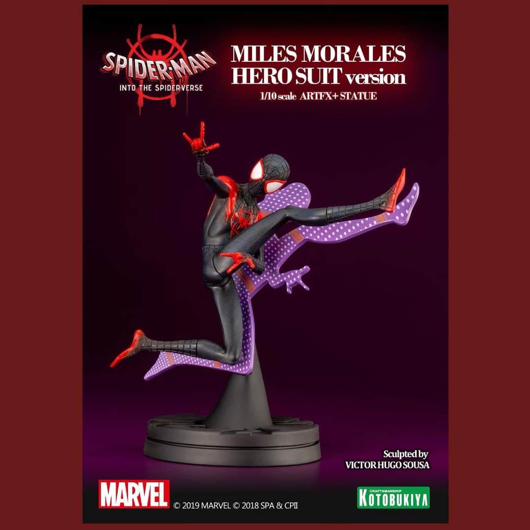 株式会社 壽屋 コトブキヤさんのインスタグラム写真 - (株式会社 壽屋 コトブキヤInstagram)「From the Academy Award winning film Spider-Man: Into the Spider-Verse comes a dynamic 1/10 scale statue of Miles Morales! #spiderverse #marvel #sdcc2019 #kotobukiya」7月19日 11時11分 - kotobukiya_official