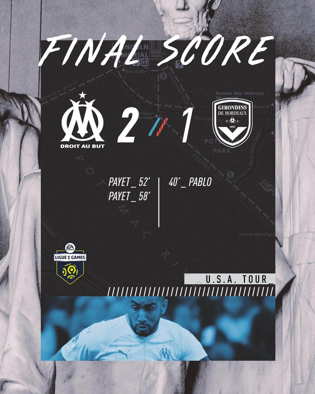 オリンピック・マルセイユさんのインスタグラム写真 - (オリンピック・マルセイユInstagram)「🙌 Victoire de l’OM face aux @girondins 🤘Doublé de @payetdimitri27  #ealigue1games」7月19日 12時09分 - olympiquedemarseille