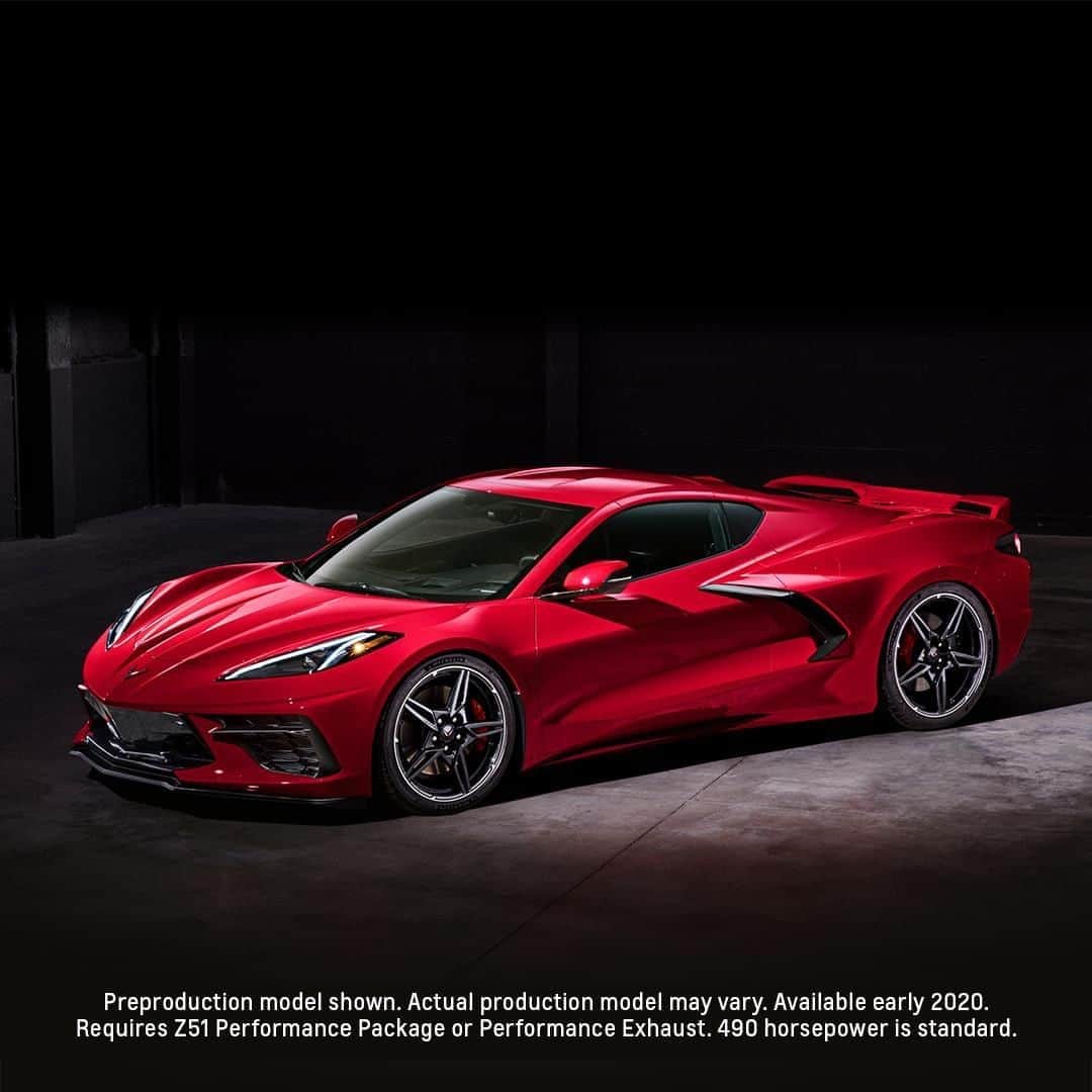 Corvetteのインスタグラム：「Introducing the 2020 Chevrolet #Corvette #Stingray. A 495-horsepower, mid-engine masterpiece. #Vette #C8」