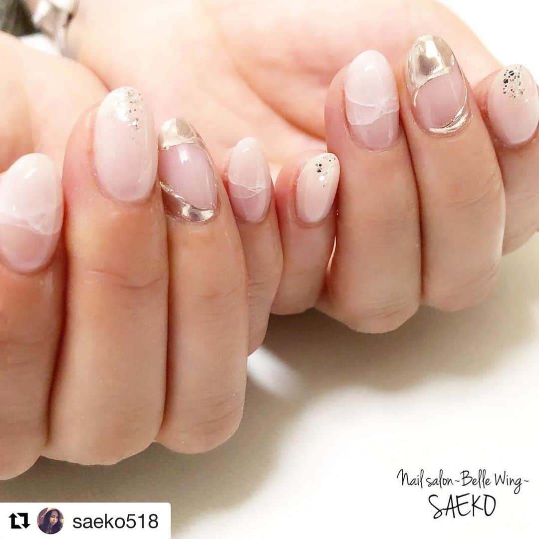 initygel_officialさんのインスタグラム写真 - (initygel_officialInstagram)「#Repost @saeko518 with @get_repost ・・・ お客様ネイル♡﻿﻿ ﻿﻿ ﻿﻿ ﻿ 【メタモンネイル】 . . 私とおそろいニュアンス❤️﻿ ﻿ ﻿ じめじめした気候を忘れようキャンペーン◡̈⃝︎⋆︎*﻿ ﻿ ﻿ ﻿﻿ ﻿ ﻿ ﻿ まねっこ嬉しい(*´꒳​｀*)❤️ ﻿ ﻿﻿ ✎items✐﻿﻿ #initygel﻿ ✩ORGANDY COLLECTION﻿ [OG-01S]﻿ ✩﻿ [WH-01M] ﻿ ﻿﻿ ﻿ ﻿ @initygel_official ﻿ #天然石ネイル #夏ネイル #海ネイル #ニュアンスネイル #ジェルネイルデザイン #ミラーネイル #ホワイトネイル #大人ネイル #silvernails #whitenails #シルバーネイル #ラメネイル #インスタ映え #秩父 #ネイルサロンbellewing #美甲 #光疗胶美甲 #指甲 #セルフネイル #セルフネイル部 #ногти #маникюр #네일 #젤네일 #네일아트 #instagood #nailstagram #さえこのやーつ」7月19日 13時01分 - initygel_official