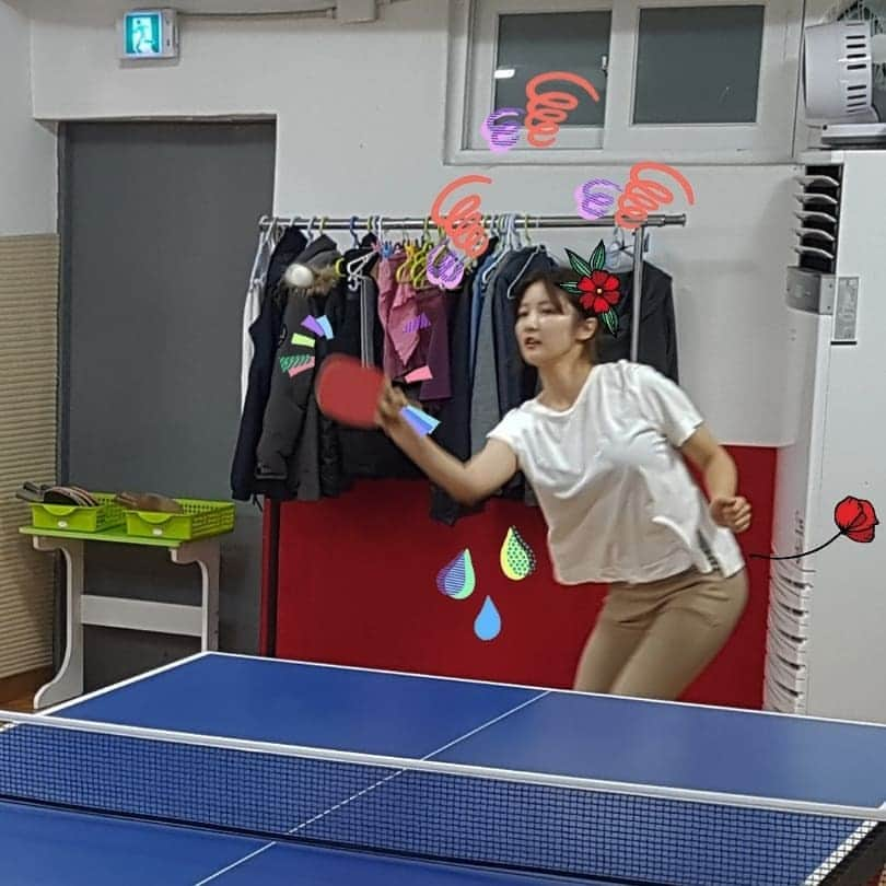 ジヒョン さんのインスタグラム写真 - (ジヒョン Instagram)「🏓 탁구잘치고싶어 #핑퐁」7月19日 16時21分 - jihyunilovee