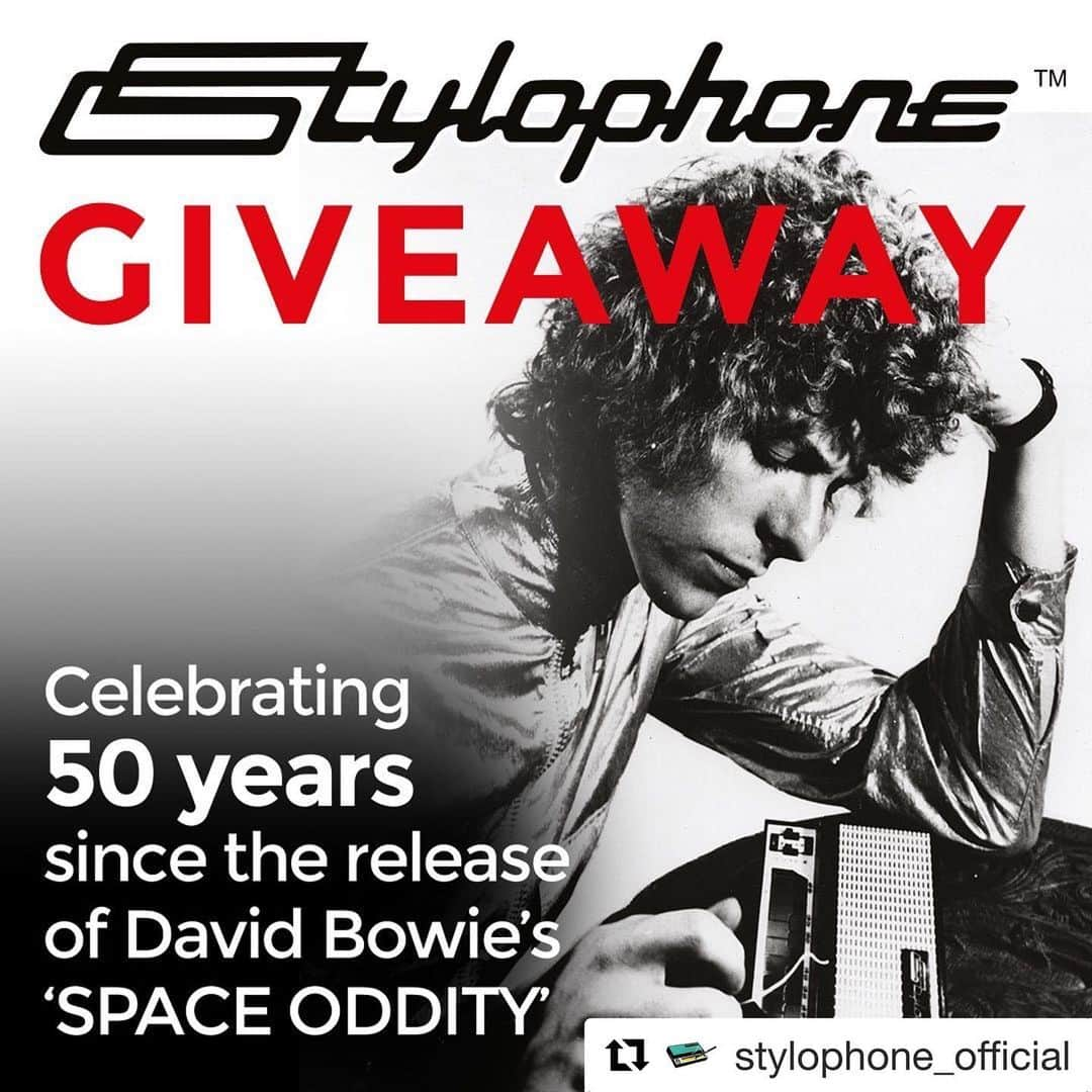 デヴィッド・ボウイさんのインスタグラム写真 - (デヴィッド・ボウイInstagram)「#Repost @stylophone_official with @get_repost - ENDS TODAY ・・・ Celebrating 50 years since the release of 'SPACE ODDITY' by David Bowie.  We are giving away 5 fantastic Stylophone bundles. Includes: 🚀One Stylophone - original pocket synthesizer 🚀One Stylophone GEN X-1 - our portable analog synthesizer 🚀One Stylophone Beatbox - our percussion instrument  So that’s THREE portable Stylophone products in one stellar prize x 5.  And look, even if you have one of these in your possession already, you can start to build your own Stylophone orchestra!  Here’s what you need to do: ⚡FOLLOW - follow our account ⚡SHARE - share with 3 friends - (musicians/DJ's/synth heads/gear junkies - you know who they are!) ⚡COMMENT -  Just tell us the song YOU think would sound great played on the Stylophone. Be creative to grab our attention! It's as easy as that!  On Friday 19th July we’ll pick the best answers from the comments and announce the lucky winners!  Spread the word! Tell your friends! Good luck!  #Stylophone #SpaceOddity #SpaceOddity50 #DavidBowie #MoonLanding #stylophonegenx1」7月19日 19時37分 - davidbowie