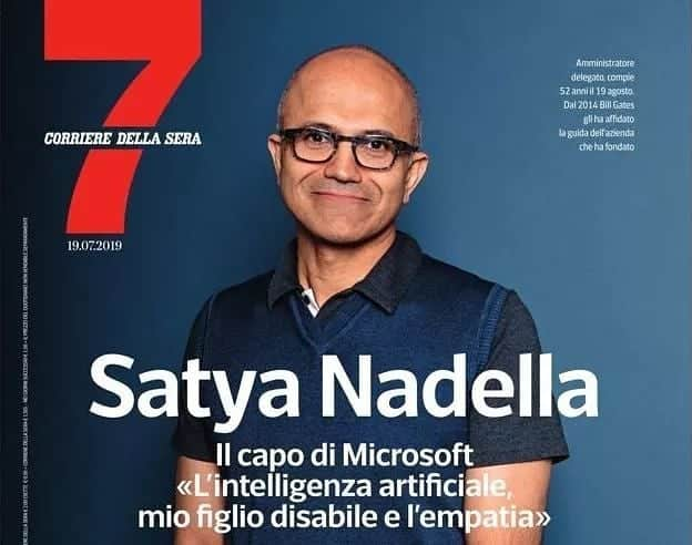 マッテオ・レンツィさんのインスタグラム写真 - (マッテオ・レンツィInstagram)「Tutta da leggere l’intervista di Sette al Ceo di Microsoft Nadella. E bellissimo il passaggio in cui spiega l’importanza di imparare da chi vive una condizione di disabilità, come suo figlio. La tecnologia non basta: occorre umanità, occorre umanesimo.」7月19日 22時21分 - matteorenzi