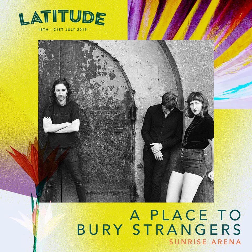A Place to Bury Strangersのインスタグラム：「We’re in Henham Park, UK at @latitudefest tonight at 7pm on the Sunrise Arena Stage with @teleman & @elderisland & @themurdercapital & @crows_band & @foxing .  See you soon!  #aplacetoburystrangers #aptbs #festival #latitudefestival #hehnampark #sunrisearena #telelman #elderisland #themurdercapital #crowsband #foxing」