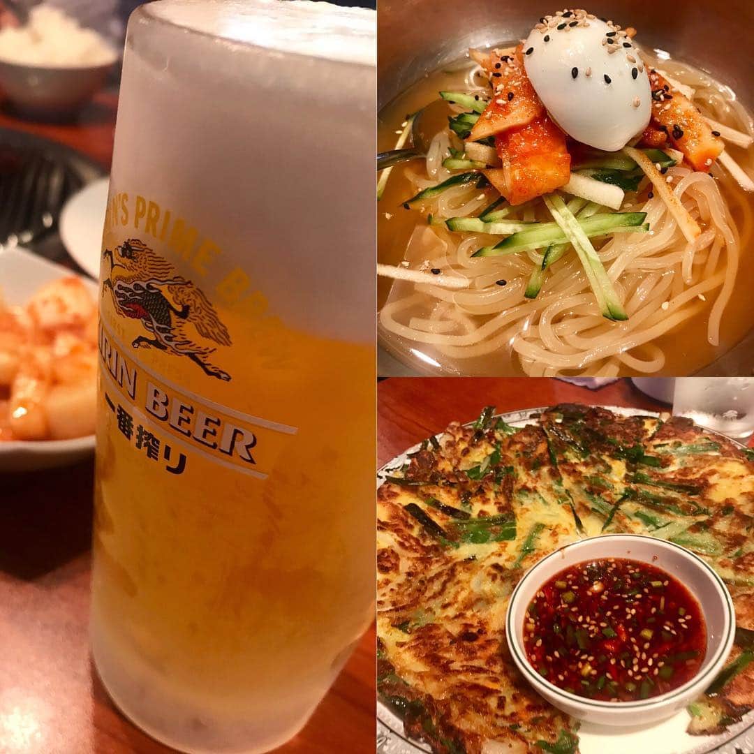 伊東秀和さんのインスタグラム写真 - (伊東秀和Instagram)「今日は1日ゆっくり💫久しぶりに青空と太陽☀️気持ちの良い1日🌈 夜は家族で近くの韓国料理へ。焼肉以外のメニューも美味しかったなぁ🌟ビールとの相性最高🍻 #韓国料理 #ビール #締めの冷麺 #最高 #夏はすぐそこ #一番搾り #beer」7月19日 23時31分 - hide9a2019