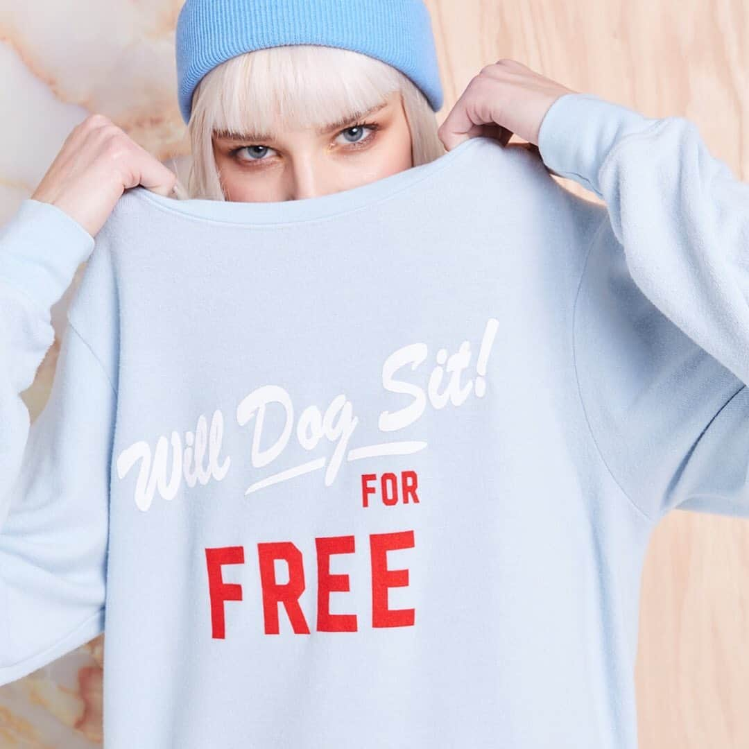 ワイルドフォックスクチュールさんのインスタグラム写真 - (ワイルドフォックスクチュールInstagram)「Will dog sit for free. Anyone else? #wildfox #beyondutopia #fall2019 #wilfoxsweatshirt #dogs #puppies #dogperson」7月20日 1時18分 - wildfoxcouture