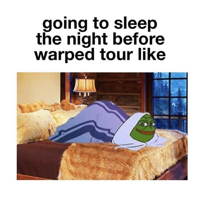 Alternative Pressさんのインスタグラム写真 - (Alternative PressInstagram)「Goodnight to everyone going to @vanswarpedtour Mountain View tomorrow! Come see us bright and early at the @hopefortheday tent for free goodies all weekend ⁠ .⁠ Creator unknown⁠ .⁠ .⁠ #vanswarpedtour #warpedtour #warpedforever #foreverwarped #warped25 #vans #warpedtourmeme #musicmeme #meme #alternativepress #altpress」7月20日 12時00分 - altpress