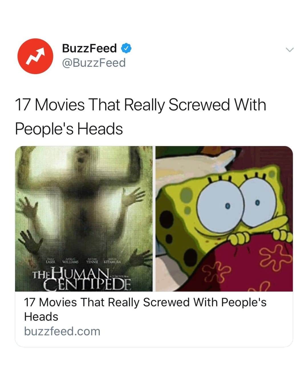 BuzzFeedさんのインスタグラム写真 - (BuzzFeedInstagram)「Looking for something messed up to watch this weekend? We got you 😱 Link in bio 🍿」7月20日 12時59分 - buzzfeed