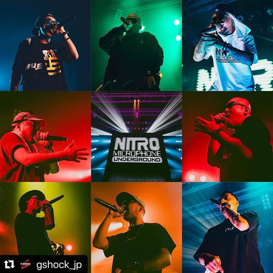 DABOさんのインスタグラム写真 - (DABOInstagram)「ＣＬＩＱＵＥ  #Repost @gshock_jp ・・・ NITRO MICROPHONE UNDERGROUND "LIVE19" x MASTER OF G  6月20日に7年ぶりの再集結を果たした「NITRO MICROPHONE UNDERGROUND」。"LIVE19"では各メンバーが極限を生き抜くプロフェッショナルのためのタフネスウオッチ「MASTER OF G」シリーズを装着し登場。レジェンドの復活を飾るにふさわしい「MASTER OF G」のラインナップをご紹介します。  着用モデル： S-WORD GPW-2000-1A2JF  MACKA-CHIN GR-B100-1A3JF  DELI GWG-1000-1A3JF  BIGZAM GWG-1000-1AJF  GORE-TEX GWR-B1000-1AJF  DABO GWN-Q1000A-1AJF  SUIKEN GWR-B1000-1A1JF  XBS GWN-1000B-1BJF  NITRO MICROPHONE UNDERGROUND has reunited once again, since 2012. In "LIVE19", each member appeared on stage wearing G-SHOCK "MASTER OF G" series, the toughness watch for professionals.  #g_shock #masterofg #casio #absolutetoughness #nitromicrophoneunderground #live19  @nitromicrophoneunderground @fudatzkee @exbees @suiken_75 @dondeli @drowsydrows @opec_hit @bigzam0118」7月20日 4時26分 - fudatzkee