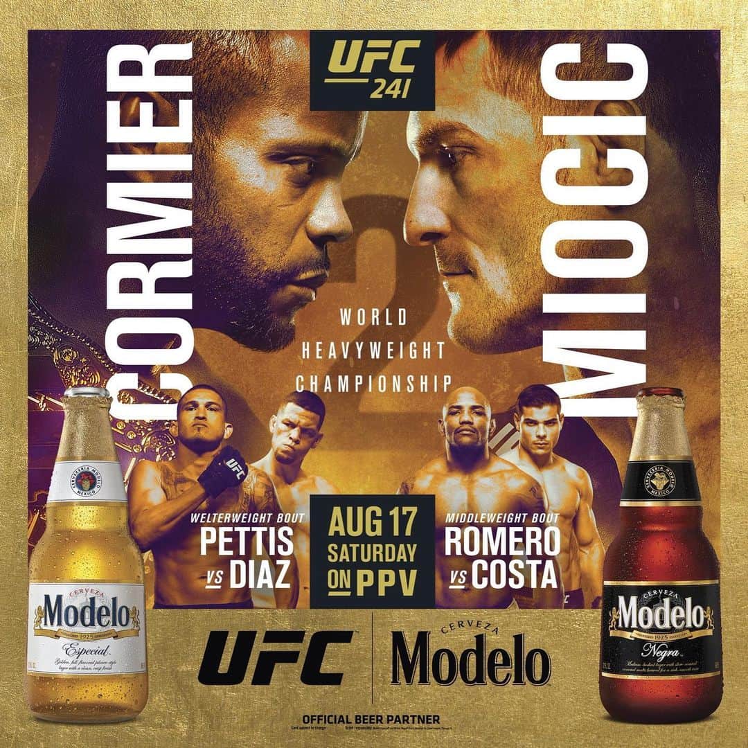 UFCさんのインスタグラム写真 - (UFCInstagram)「Denver, LA, NY, and PHX fans! ⤵️ • • ➡️ Enter to win tickets to the Ultimate UFC Viewing Party for #UFC241 in your city by texting MODELOPHX, MODELODEN, MODELONY, or MODELOLA to 55755 ⬅️ Must be 21+ to enter. Drink Responsibly. #ModeloUFC」7月20日 6時04分 - ufc