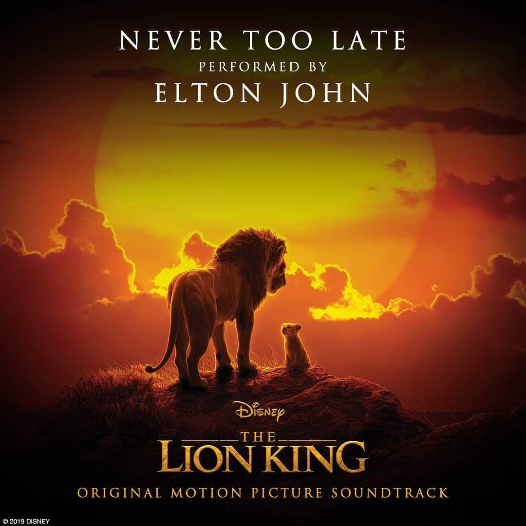 エルトン・ジョンさんのインスタグラム写真 - (エルトン・ジョンInstagram)「I loved collaborating with Tim Rice on a new song for the latest film version of the @lionking. Check out ‘Never Too Late’ on the film’s soundtrack from @DisneyMusic and see the #TheLionKing in theatres today.  https://disneymusic.co/NeverTooLate」7月20日 6時10分 - eltonjohn