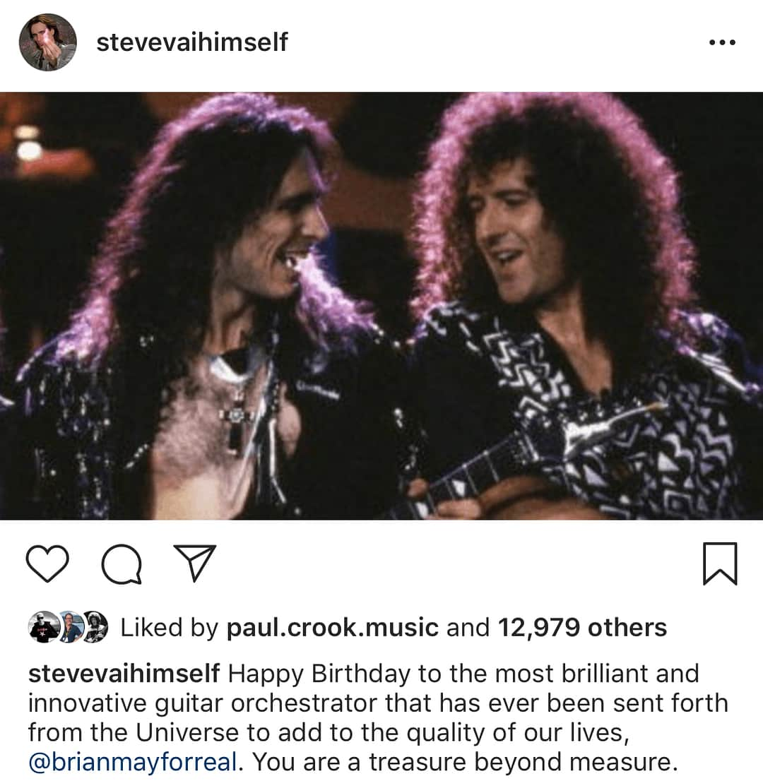 ブライアン・メイさんのインスタグラム写真 - (ブライアン・メイInstagram)「I’m overwhelmed with wonderful birthday messages today. Wish I could put them ALL up here. This made me very emotional - bless ya Steve.  I’m a very lucky chap. And thanks to all of you who have done me so proud on twitter and IG and stuff - I’m very touched. Bri」7月20日 8時37分 - brianmayforreal