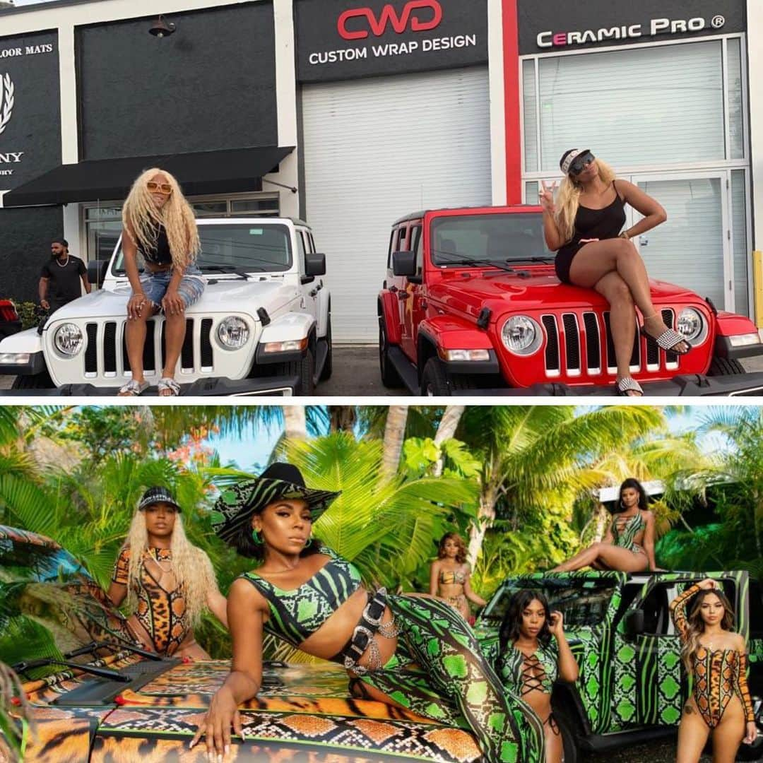 アシャンティさんのインスタグラム写真 - (アシャンティInstagram)「My sis @liltuneshi found the dopest car wrap shop in Miami! @cwdwrap had us lit for the @prettylittlething shoot! 🔥🔥🔥」7月20日 9時36分 - ashanti