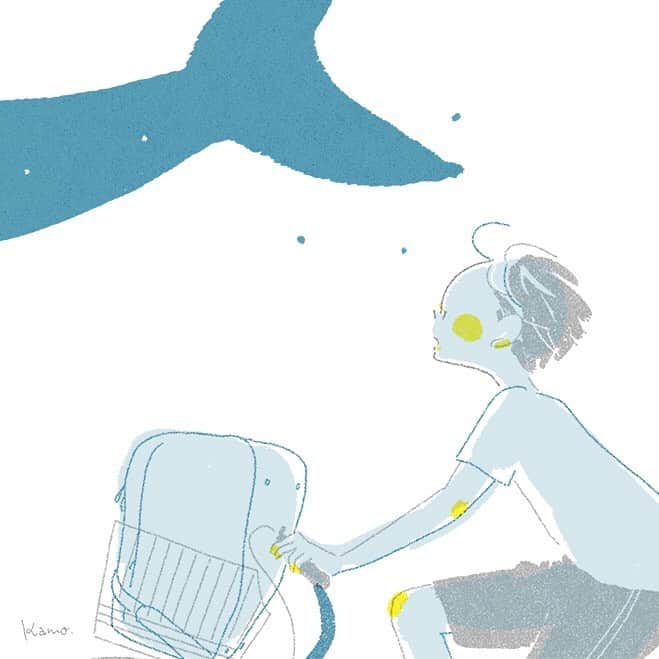 カモさんのインスタグラム写真 - (カモInstagram)「HPのTOPを夏仕様にしました https://kamoco.net #夏#夏休み#クジラ#illustratorkamo」7月20日 10時35分 - illustratorkamo