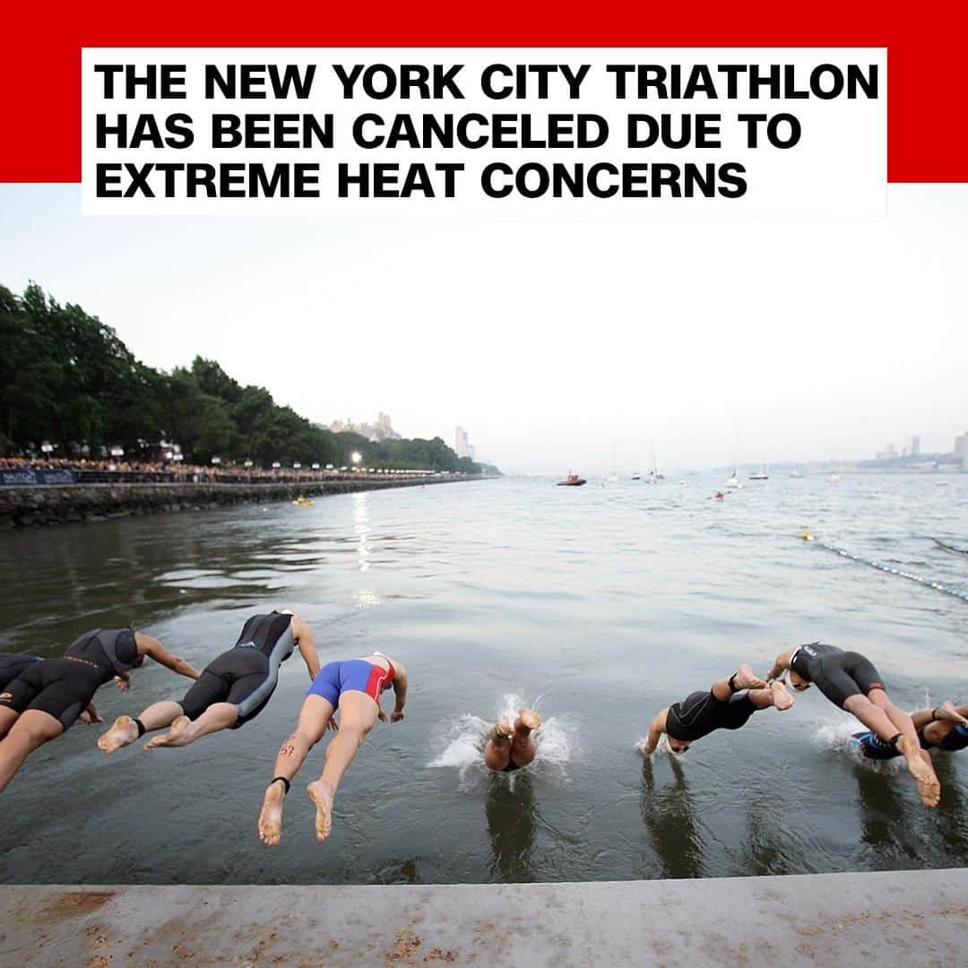 CNNさんのインスタグラム写真 - (CNNInstagram)「The New York City Triathlon planned for Sunday was called off for the first time in the event’s history because of heat and humidity that will make the city feel like 105 degrees Fahrenheit or hotter. The roughly 4,000 athletes registered for the triathlon will receive a refund, organizers said. “After exhausting all options to mitigate athlete, volunteer, spectator and staff exposure alike, we are unable to provide either a safe event experience or an alternate race weekend.” (📸: Getty Images)」7月20日 22時25分 - cnn