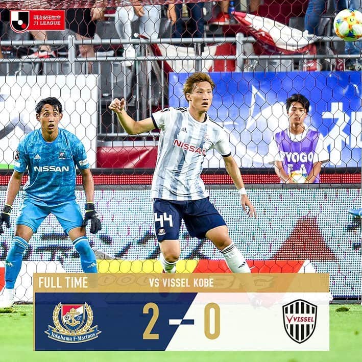 のインスタグラム：「‪. ［Full Time］‬ ‪明治安田生命J1リーグ第20節‬ ‪横浜F・マリノス 2-0 ヴィッセル神戸‬ . ‪⚽️GOAL⚽️‬ ‪38'#エジガルジュニオ‬ ‪78'(pen)#マルコスジュオール . ‪#fmarinos #Jリーグ‬ #jleague」
