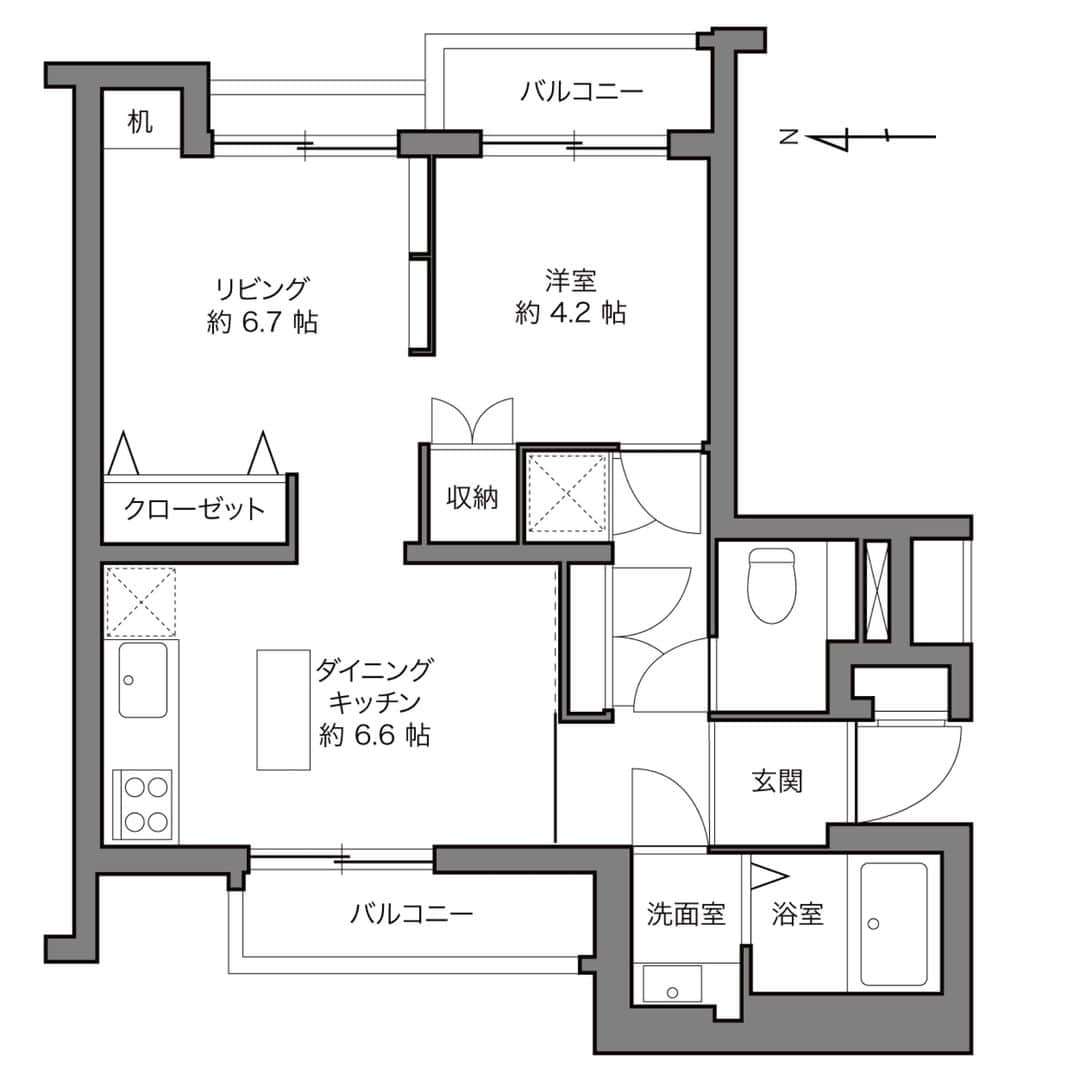 カウカモ ｜『一点もの』の住まいに出会おうさんのインスタグラム写真 - (カウカモ ｜『一点もの』の住まいに出会おうInstagram)「『歌詠みのグリーン』 目には緑を、くちびるに歌を。ガラスの障子でゆるやかにゾーニングされた自分空間は、メジロのグリーンで満ちている。泳ぐように回遊して、かの女流歌人が眺めた風景へと感覚をひたしてみよう。なんでもない、この素晴らしい１日のために……一句出そうで、まだ出ない。 . 目白駅 / 1LDK / 43.90㎡ . --------------- ▶︎バーチャル内見ができるカモ？この物件の詳細はストーリーズ、またはプロフィールのリンクから【 歌詠みのグリーン 】をチェック！→@cowcamo --------------- . #cowcamo #カウカモ . #住まいづくり#間取り#間取り図#リビング#ダイニング#キッチン#リノベ#リノベーション#リノベーションマンション#中古マンション#マンション暮らし#ライフスタイル#シンプルライフ#インテリア#インテリアデザイン#インテリアコーディネート#インテリア雑貨#インテリア好きな人と繋がりたい#物件探し#内装 #モノトーンインテリア#緑のある暮らし#オープンラック#仕切り棚#中庭#キッチンカウンター#キッチン収納#パティオ」7月20日 21時01分 - cowcamo