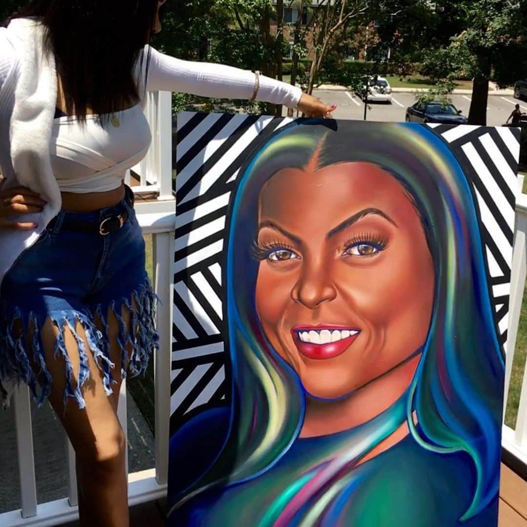 タラジ・P・ヘンソンさんのインスタグラム写真 - (タラジ・P・ヘンソンInstagram)「Absolutely amazing!!!! 🔥🔥🔥🙏🏾💋💋💋 #Repost @quaycope ・・・ 3’x4’ Acrylic & Oil on Canvas @tarajiphenson」7月21日 7時45分 - tarajiphenson