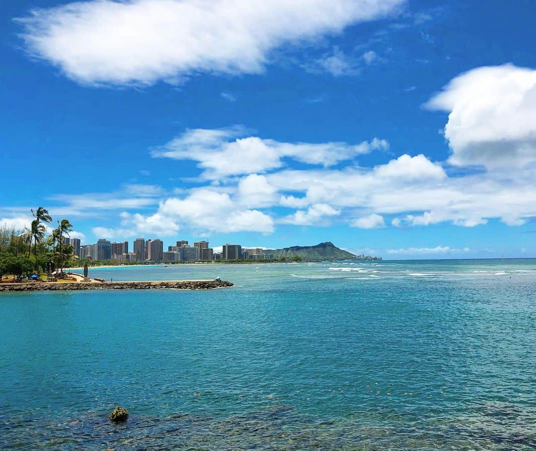 マキ・コニクソンさんのインスタグラム写真 - (マキ・コニクソンInstagram)「Good morning from Kakaako Waterfront Park!!たまぁにここの海沿いをお散歩しに来るの。この辺りってホノルル空港から離陸して飛び立っていく飛行機がよぉく見れるの。✈️今日もフライング ホヌちゃん見れるかなー？🐢 広い広い海を目の前で見ていると心が休まるし嫌な事がスパってなくなるから私は良く海を見にいくの。自分がちっぽけだなって思う瞬間。今日も朝から海に十分癒されましたっ！だから笑顔でフレッシュ スタートが切れます！😊お互い何やるにもハッピーに過ごそうねん！人生楽しんだ者勝ちだからねぇ！✌🏼 #ハワイのおすそ分け🤙🏼 #ハッピーが一番！😊#朝のお散歩タイム🚶‍♀️」7月21日 6時35分 - makikonikson