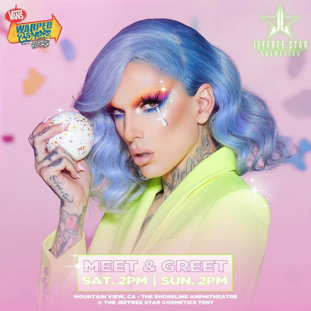 Jeffree Star Cosmeticsさんのインスタグラム写真 - (Jeffree Star CosmeticsInstagram)「GOOOD MORNING! 🔥 Today’s meet & greet at @VansWarpedTour #MountainView starts at 2PM!!! 🍭 Come shop #JeffreeStarCosmetics makeup and fashion all weekend long!」7月21日 1時13分 - jeffreestarcosmetics