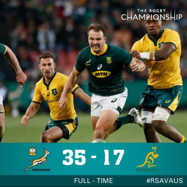 Super Rugbyさんのインスタグラム写真 - (Super RugbyInstagram)「FULL TIME: The Springboks have prevailed after a strong second half. #RSAvAUS #TRC」7月21日 2時24分 - superrugby