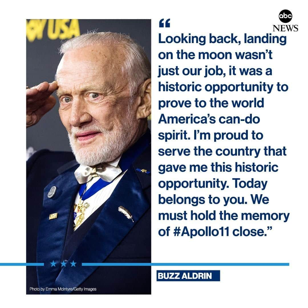 ABC Newsさんのインスタグラム写真 - (ABC NewsInstagram)「NEW: Astronaut Buzz Aldrin tweets about #Apollo50th: "Looking back, landing on the moon wasn’t just our job, it was a historic opportunity to prove to the world America’s can-do spirit." #apollo11 #buzz #space #moon #moonwalk #history #manonthemoon #aldrin」7月21日 3時13分 - abcnews