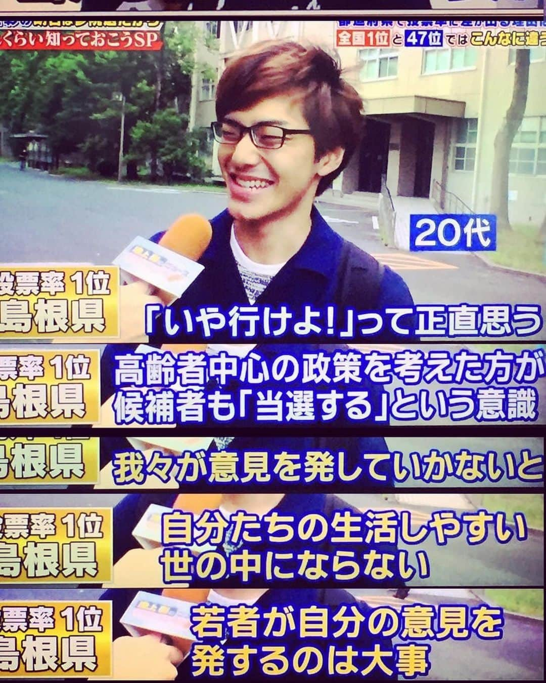 三宅洋平さんのインスタグラム写真 - (三宅洋平Instagram)「ビバ！島根県 全国投票率第1位に入る県は、10代も20代も意識が違うね 過去30年統計で70%超えてるって！(最下位は千葉県…！)ただし、自民党得票率も全国4位だけどね 😀… ちなみに自民党得票率最下位は大阪(岩手、京都、兵庫、滋賀と続く。関西は自民支持低いねやはり。東北もだね。2012衆院小選挙区データ)」7月21日 15時43分 - miyake_yohei