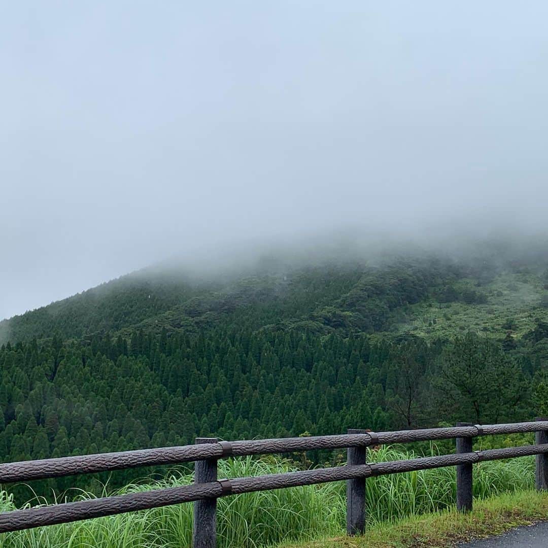 美川愛実さんのインスタグラム写真 - (美川愛実Instagram)「青木野枝さん。見たことのない鉄の表情を教えて頂きました。  今月26日から#霧島アートの森 で始まる青木野枝「霧と山」展。  天井に届くほどの大きさのため、部品を運び会場で作られている作品。今日は製作現場を見せていただきました。  帰りには霧がかった山々が。作品もこんな風景から生まれたのかな…と、思わず撮影しました。  ここ鹿児島でどんな作品が生まれるのか、楽しみです！！ #湧水町#青木野枝 さん#青木野枝展 #鉄 #アート」7月21日 17時45分 - aimi.mikawa