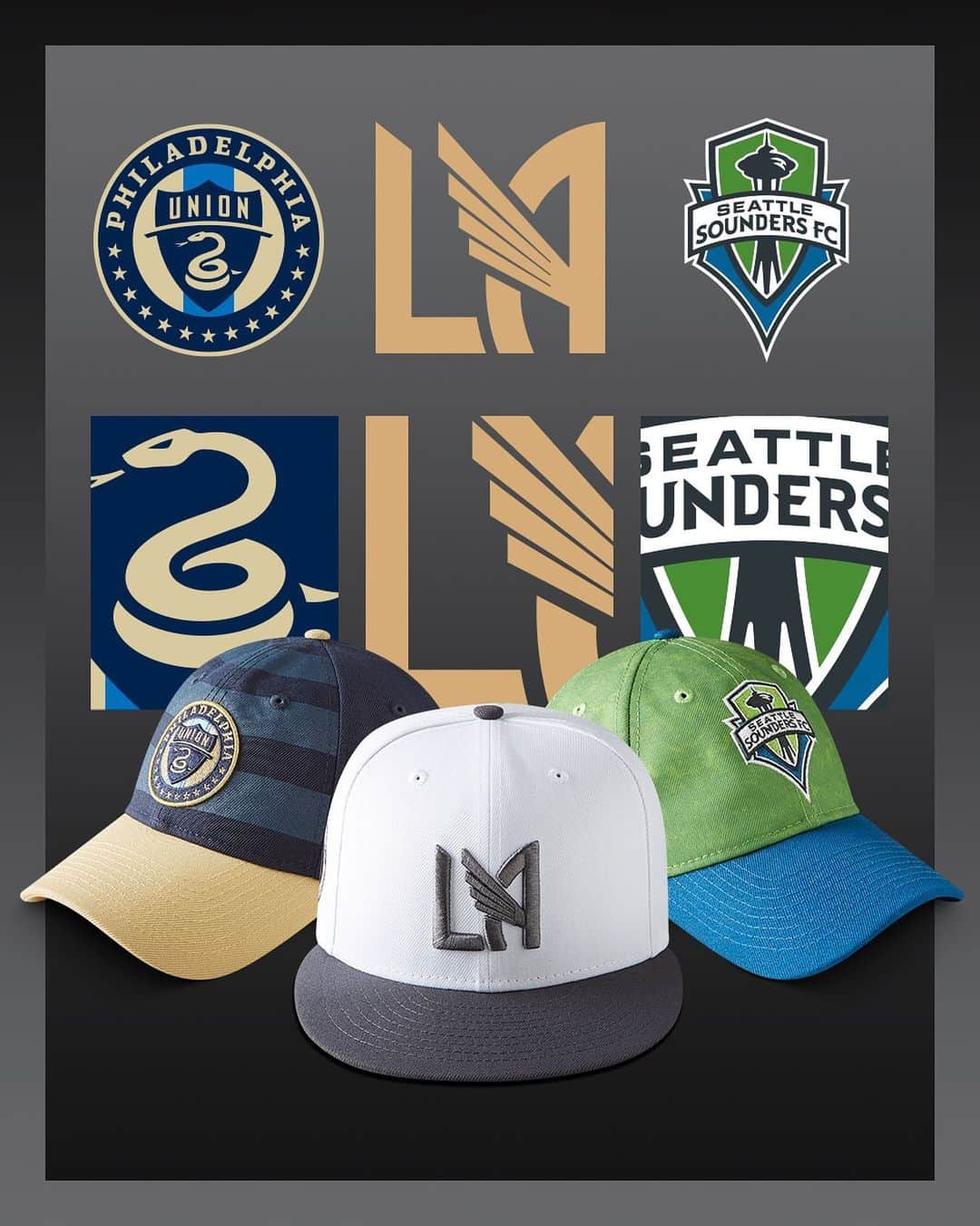 ニューエラ・キャップのインスタグラム：「Be seen with the MLS Jersey Hook Collection, featuring a home and away #NewEraCap for your favorite team. Available now at neweracap.com」