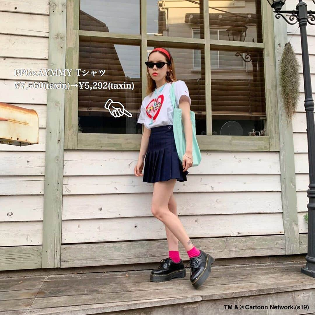 Aymmy in the batty girlsさんのインスタグラム写真 - (Aymmy in the batty girlsInstagram)「【SUMMER SALE】﻿ ﻿ ◽︎PPG×Aymmy Tシャツ﻿ ¥7,560(tax in)→¥5,292(taxin)﻿ ﻿ 【販売先】﻿ ・ONLINE STORE﻿ ・AMAZON﻿ ﻿ #aymmy #aymmyinthebattygirls﻿ #エイミー #原宿 #harajuku ﻿ #POWERPUFFGIRLS #PPG #パワパフ﻿ #Tシャツ #トップス」7月22日 11時46分 - aymmy93