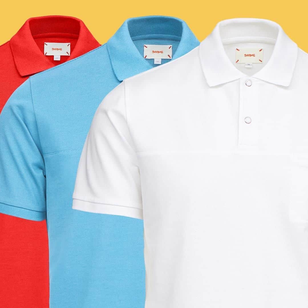 スイムズのインスタグラム：「Our Breeze Polo is poised, practical, and designed for an active life. Shop it now in this season's hottest colors⠀ #menswear #summerstyle #mensstyle」