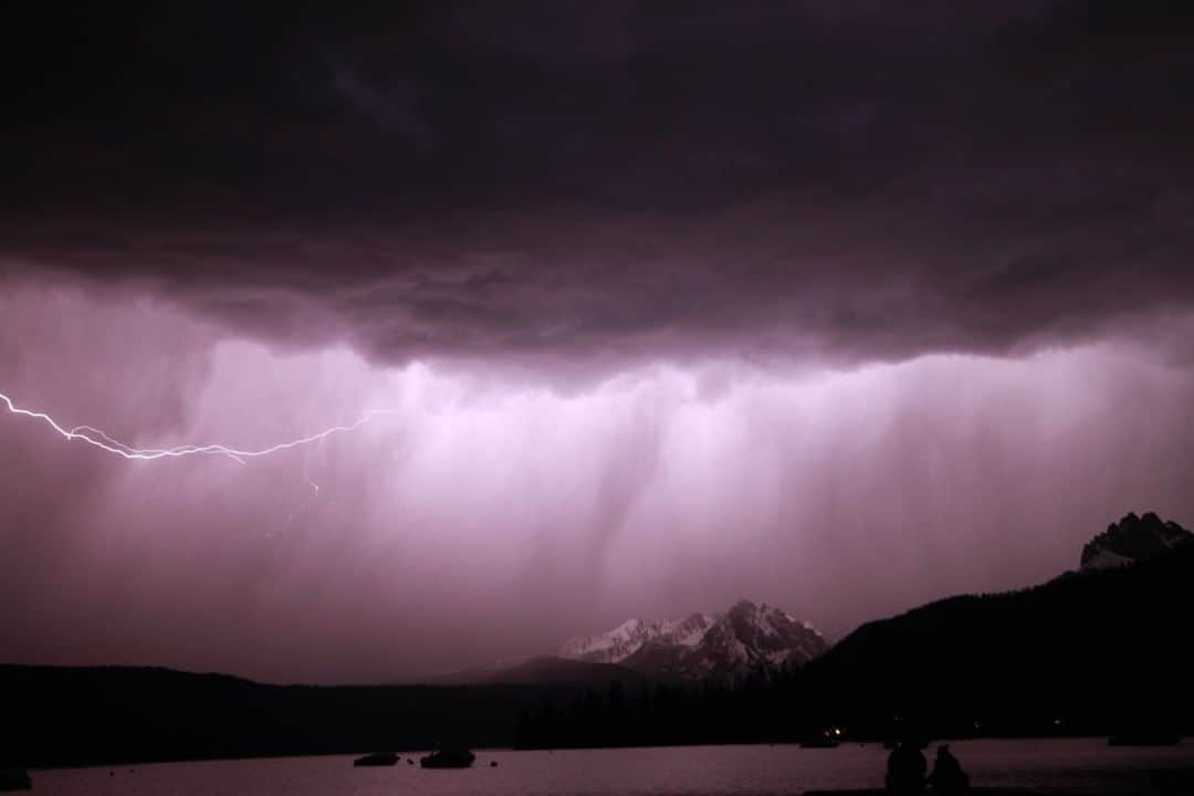 National Geographic Travelさんのインスタグラム写真 - (National Geographic TravelInstagram)「Photo by @sofia_jaramillo5 | Lightning strikes above Redfish Lake in Idaho. In the distance, the storm illuminates Grand Mogul Peak for a brief moment. For more photos of outdoor recreation and Idaho follow @Sofia_Jaramillo5. #Idaho #Idahome #seekadventure #mountainsarecalling」7月22日 7時01分 - natgeotravel