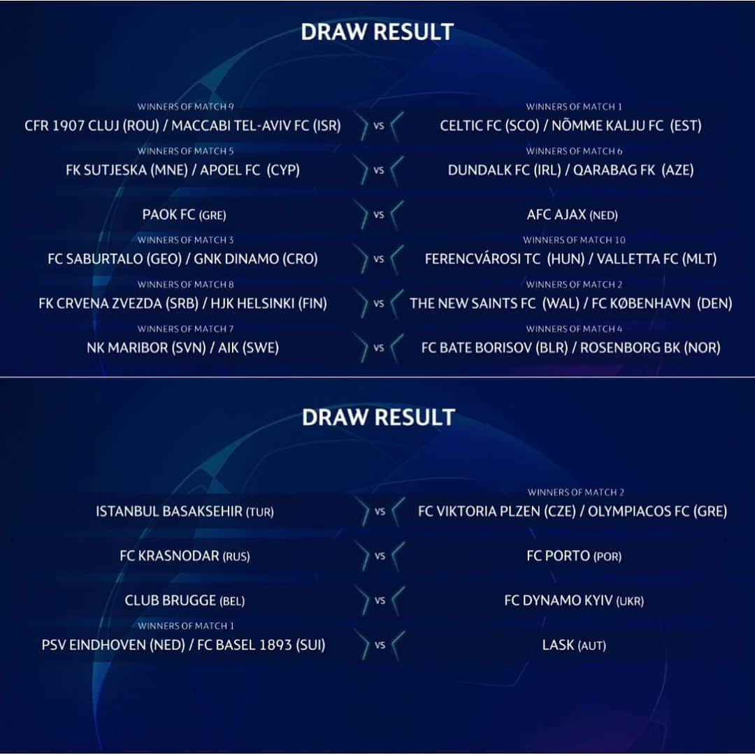 UEFAチャンピオンズリーグさんのインスタグラム写真 - (UEFAチャンピオンズリーグInstagram)「⚽️ 3rd qualifying round ✔️ Who’ll reach the #UCL group stage? 🤔」7月22日 19時36分 - championsleague