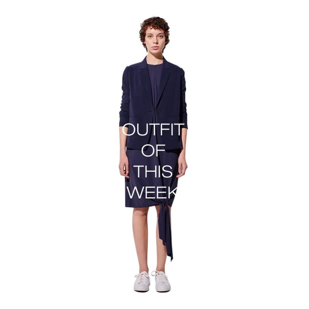 のインスタグラム：「- ICB OUTFIT OF THIS WEEK - DRESS with JACKET style  #DRESS #JERSEY #WASHABLE #JACKET #NAVY #icb #icbjp」