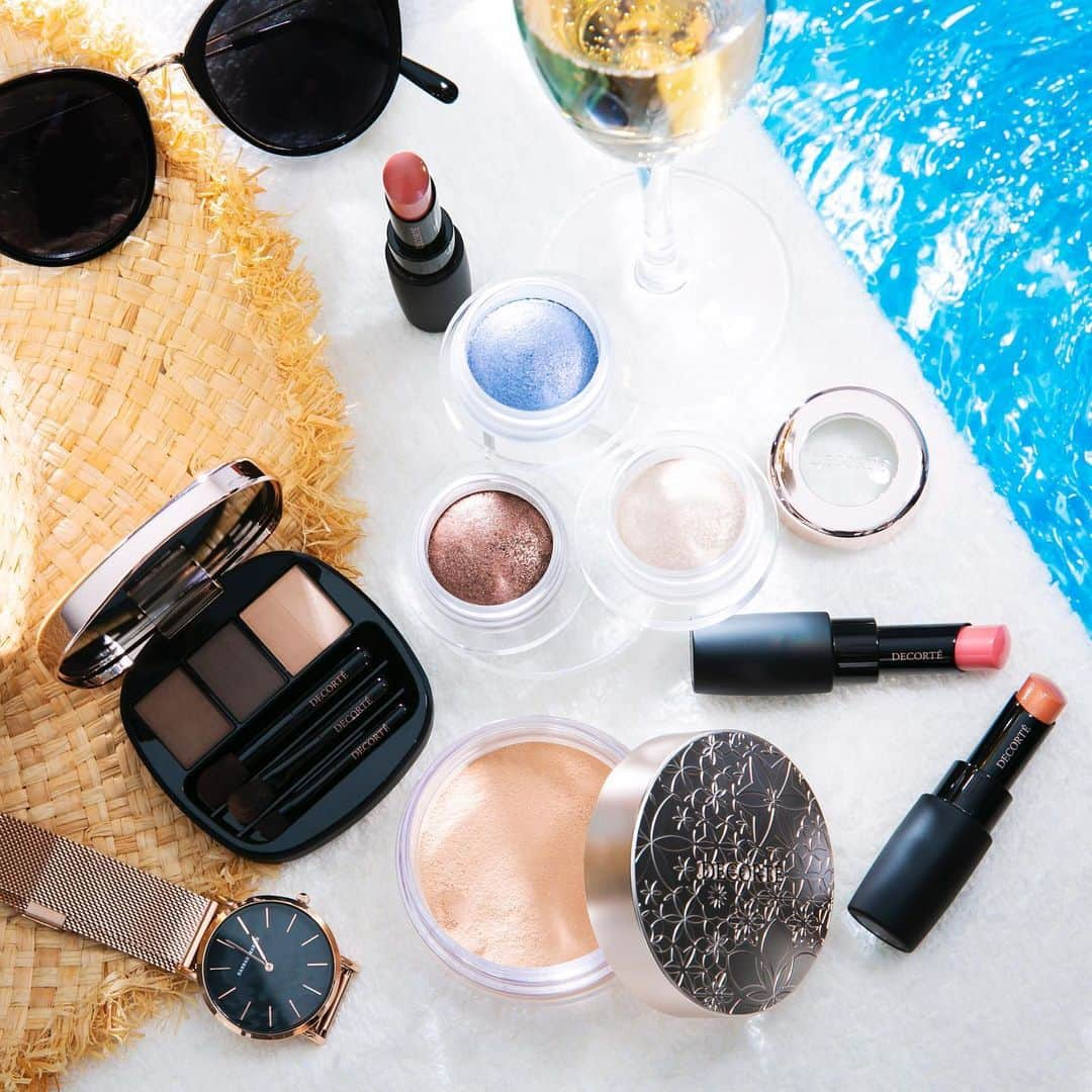 DECORTÉさんのインスタグラム写真 - (DECORTÉInstagram)「Poolside vibes with DECORTÉ Color Line to accentuate your summery look.🌅 Enjoy DECORTÉ Eye Glow Gem shadows, The Rouge lipsticks, Eyebrow Contouring Powder Compact and Loose Powder. .  #decorte #decortebeauty #makeup #eyeshadow #beautysecrets #madeinjapan #Kose #cosmetics #lipwear #lipstick #lips #eyebrows #waterproof #Decorte #facepowder #makeuptutorial #saks #saksbeauty」7月22日 21時00分 - decortebeauty