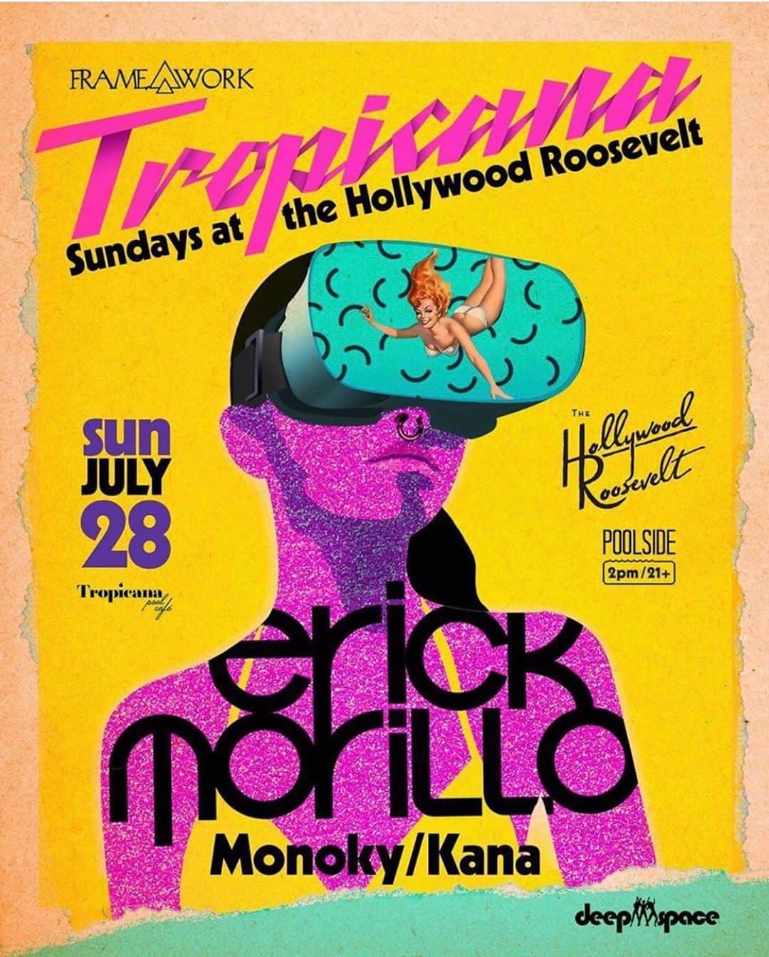 KanaKatanaさんのインスタグラム写真 - (KanaKatanaInstagram)「Happy Monday 🙌🏻 but already looking forward to next Sunday😋 Starting the party strong with @jmonoky for @erickmorillo by @thisisframework Toropicana pool party at Roosevelt hotel in Hollywood 🎵🌴👙 see you guys all by the pool 💜🍹 . . . . . .  #poolparty #hollywood #poolside #bikini #martini #bikinibabe #musiclife #musicislife #musiclover #dancefloor #dj #mix #soundcloud #set #show #femaledj #techno #house #deephouse #discobabe #tropicana #dance  #electronicmusic #love #lifestyle #mixing #テクノ #プール#ハリウッド」7月23日 5時34分 - kanahishiya