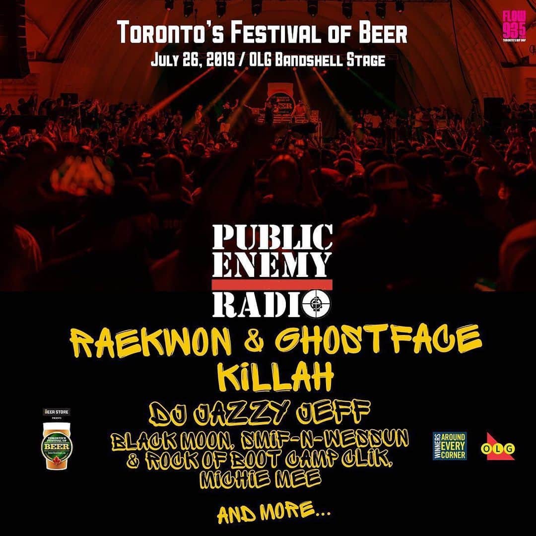 レイクウォンさんのインスタグラム写真 - (レイクウォンInstagram)「Friday, myself & @realghostfacekillah are  pushing threw Toronto!!!@tobeerfestival」7月23日 1時19分 - raekwon