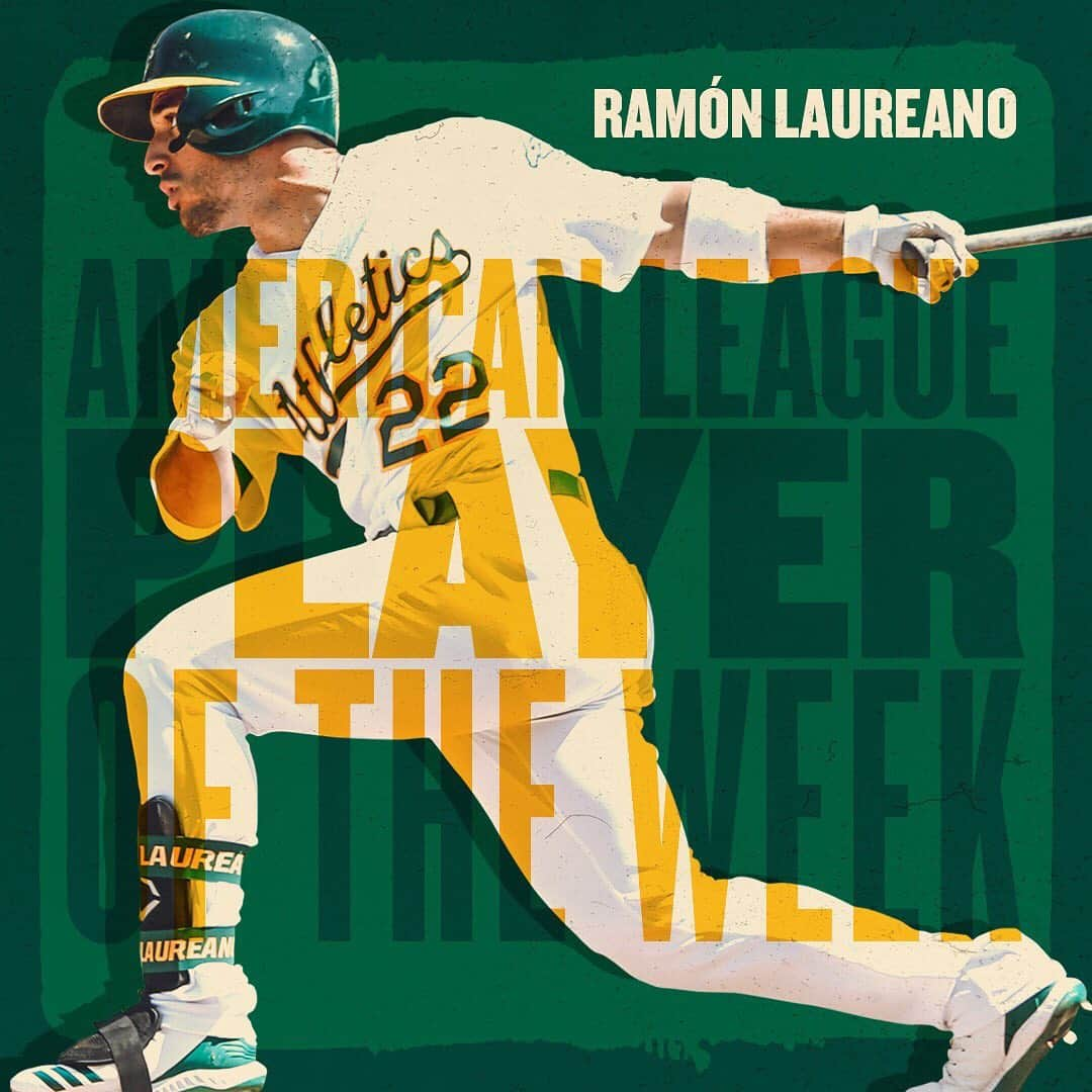 オークランド・アスレチックスさんのインスタグラム写真 - (オークランド・アスレチックスInstagram)「Hitting .542 with five multi-hit games in a week deserves an award. Congrats to Ramón Laureano winning American League Player of the Week. He's the real deal!」7月23日 3時22分 - athletics