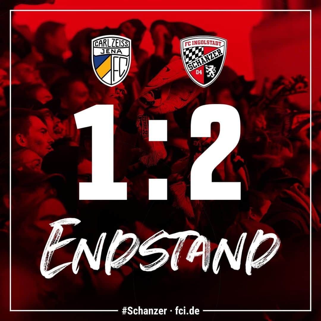 FCインゴルシュタット04さんのインスタグラム写真 - (FCインゴルシュタット04Instagram)「AUFTAKTSIEG‼️🤩 Unsere #Schanzer schlagen #Jena nach hartem Kampf mit 2:1 und gewinnen ihr erstes Saisonspiel in der @3.liga🔥⚫🔴 Sicher ein etwas glücklicher Sieg in einem ausgeglichenen Drittliga-Spiel. Der Pechvogel des Tages heißt Marian Sarr.  An dieser Stelle, aufrichtig und ohne jeden Hohn: Es gibt so Tage im Fußball. Kopf hoch! ✊ . . #Endstand #FCCFCI #3Liga #zeigtsuns #FCI#FCC #Jena #FCIngolstadt #Fu3ball#Fussball #Soccer #football #Spieltag#Montagsspiel #Support #fans#Auswärts #monday #gemeinsam#SchanzerdassindWIR @fccarlzeissjena_official #Auftakt」7月23日 3時53分 - dieschanzer