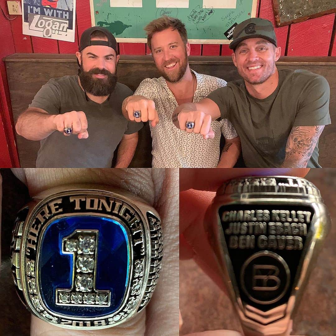 ブルット・ヤングさんのインスタグラム写真 - (ブルット・ヤングInstagram)「“Received our #1 Bling today! Thank you Curt Bruns for helping us commemorate our #1 Song “Here Tonight”. Hopefully there is more Jostens bling in our future!” **not pictured @ebachmusic cuz he was busy out writing another smash without us** @brunscurt, , @jostens.racing, @jostensinc, #jostensracing. #momentsthatmatter, #myjostens」7月23日 4時24分 - brettyoungmusic