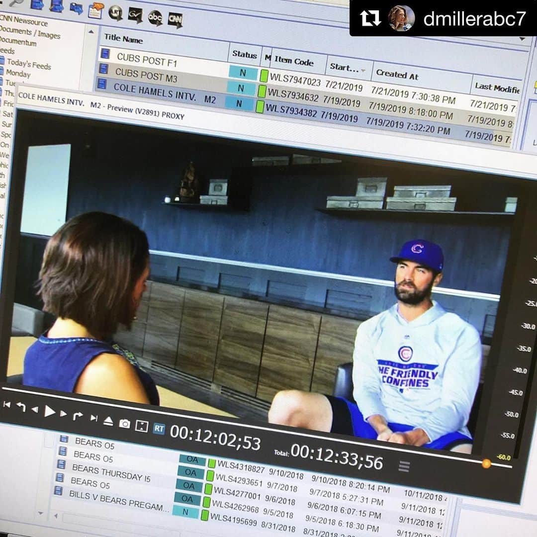コール・ハメルズのインスタグラム：「#Repost @dmillerabc7 ・・・ Got to chat with @colehamels about the mission of @thehamelsfoundation & his upcoming Gala - in Chicago on August 4th! . For tickets please go to @thehamelsfoundation . . Thank you @dmillerabc7 for this interview and thank you @cubs  And Chicago for all your support with this event!」