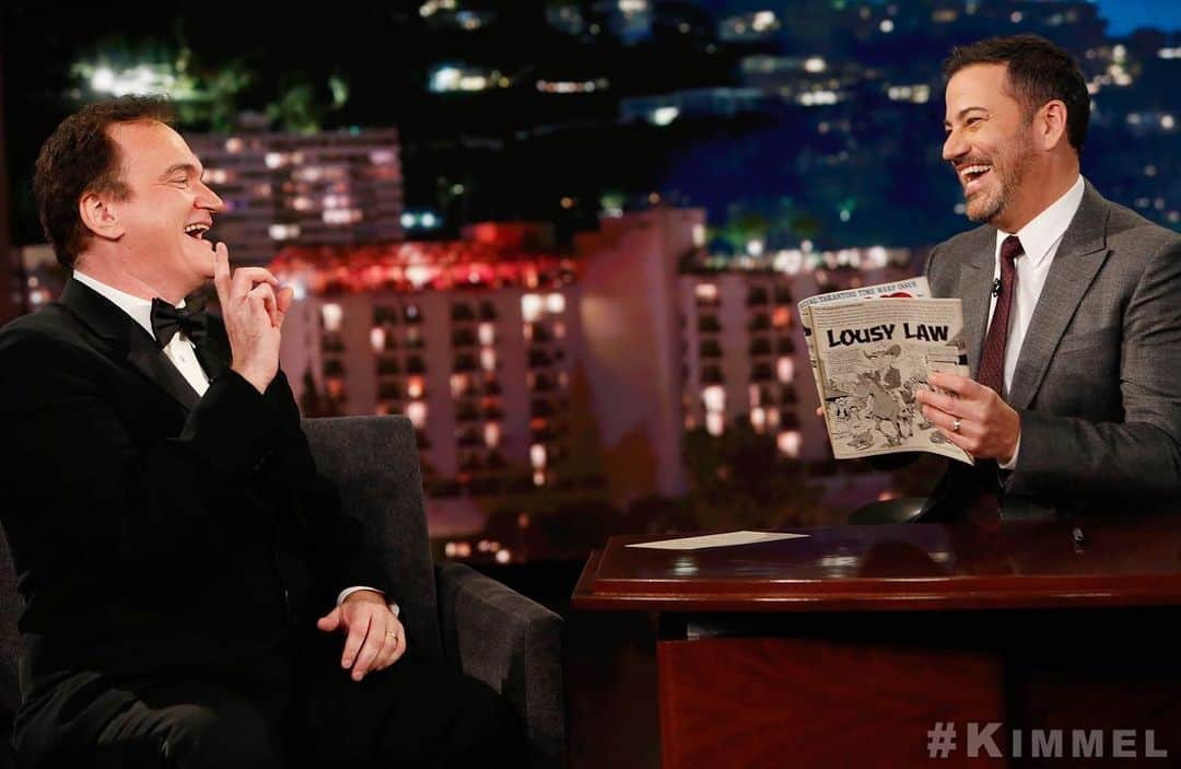 アメリカン・ブロードキャスティング・カンパニーのインスタグラム：「Tarantino's in the house, TONIGHT on @jimmykimmellive!」