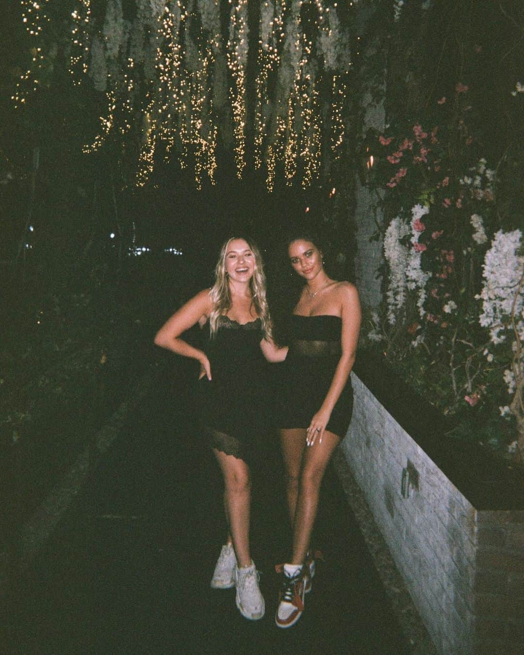 トーリ・ウェブスターのインスタグラム：「little black dresses + runners (how we roll up to the club) 🙃 memories shot on film in Los Angeles last week ✨🔥I really luv this pic + this birthday girl @madisonpettis」