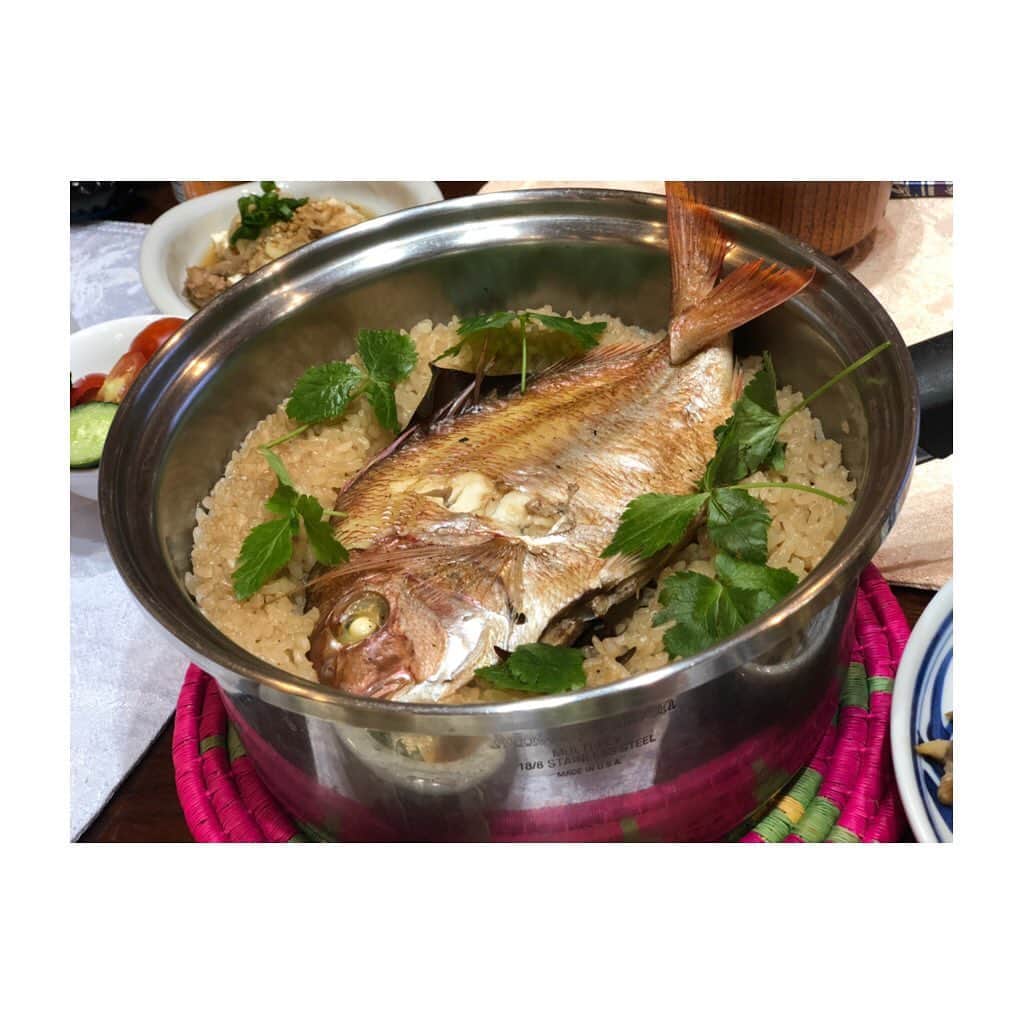 宇田恵菜さんのインスタグラム写真 - (宇田恵菜Instagram)「Dinner.x 実家で母、主婦休業日があったので 私が晩御飯を担当🤗✨ *鯛めし(愛媛の郷土料理) *伊勢海老のお造り *あさりの味噌汁 *キノコのポン酢炒め *豆腐の豚ひき肉とネギの餡掛け *宇田農園の野菜 お父さんがおかわりで完食‼️ 鯛めし美味しいぞ！言うてくれた(^^) ここまでできたらもう宇田恵菜料理スキルは上出来やとおもう！ 家のイケスで飼ってた伊勢海老ちゃんグリルで焼いて海老味噌塗って食べたよ🦞 ---------------------------------- #cooking #homemade #手作り #実家ご飯 #恵菜ご飯 #Enas_recipe #母の味 #ワンプレート #料理女子 #料理好き #伊勢海老 #伊勢海老の味噌汁  #実家ご飯 #鯛めし #愛媛郷土料理 #郷土料理」7月23日 23時39分 - ena2727