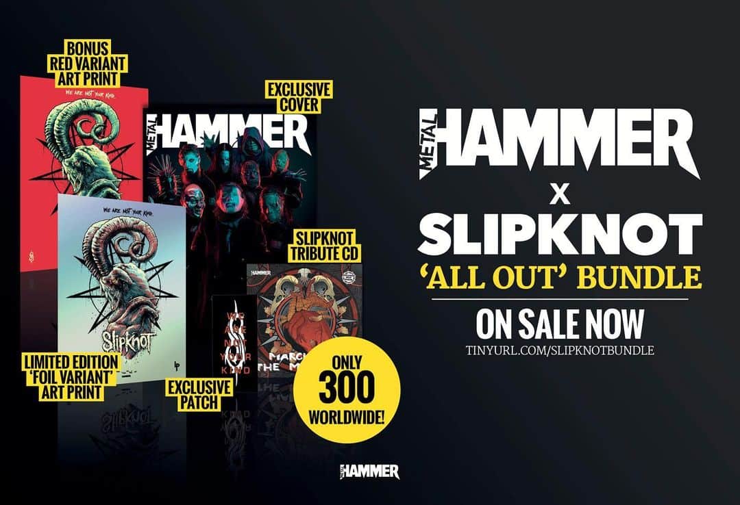 METAL HAMMERさんのインスタグラム写真 - (METAL HAMMERInstagram)「We’re excited to have teamed up with @Slipknot for this exclusive All Out bundle, featuring an exclusive full band cover, patch and limited edition foil variant art print by @lukepreeceart. Get yours while you can. Buylink in bio. #Slipknot」7月24日 0時50分 - metalhammeruk