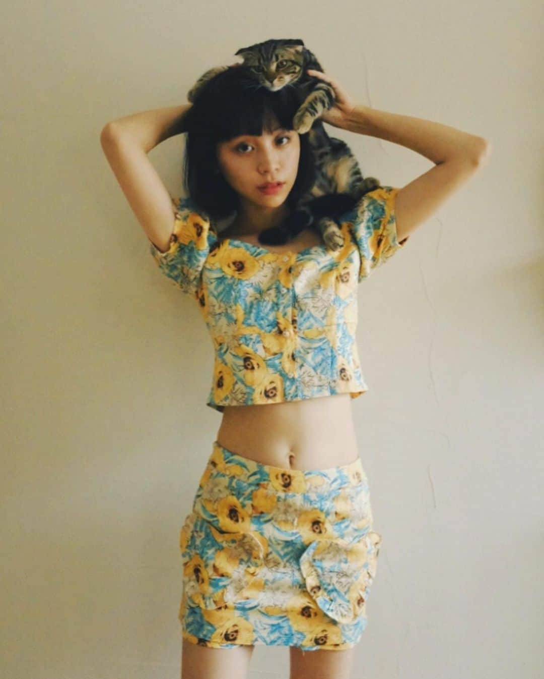 る鹿さんのインスタグラム写真 - (る鹿Instagram)「🌻 x 🐱  Lav Sansan 🐈💕」7月23日 18時01分 - luluxinggg