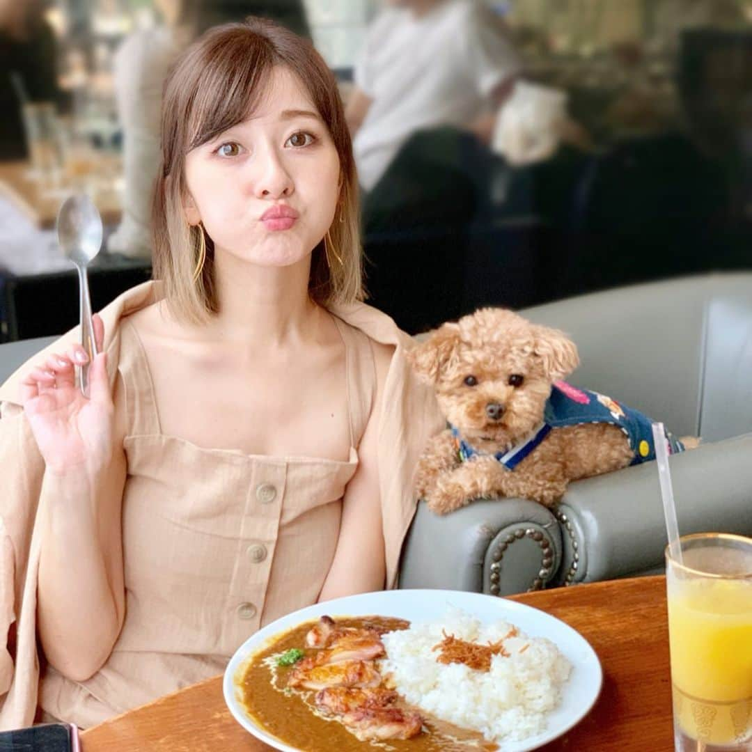 水野佐彩さんのインスタグラム写真 - (水野佐彩Instagram)「・ 🐶今日はパンケーキじゃないの？💕 👩🏽最近カレーブームなの🍛❤️ #coordinate  setup#amail @amail_official  shoes#viviennewestwood  @viviennewestwoodjapan  #sサイズコーデ #153cmコーデ #おちびコーデ #おちびの輪 #セットアップ #montalk #モントーク #犬と行けるカフェ #おもちとおはぎ #休日ランチ #ランチデート #お散歩デート」7月23日 19時29分 - saaya_mizuno